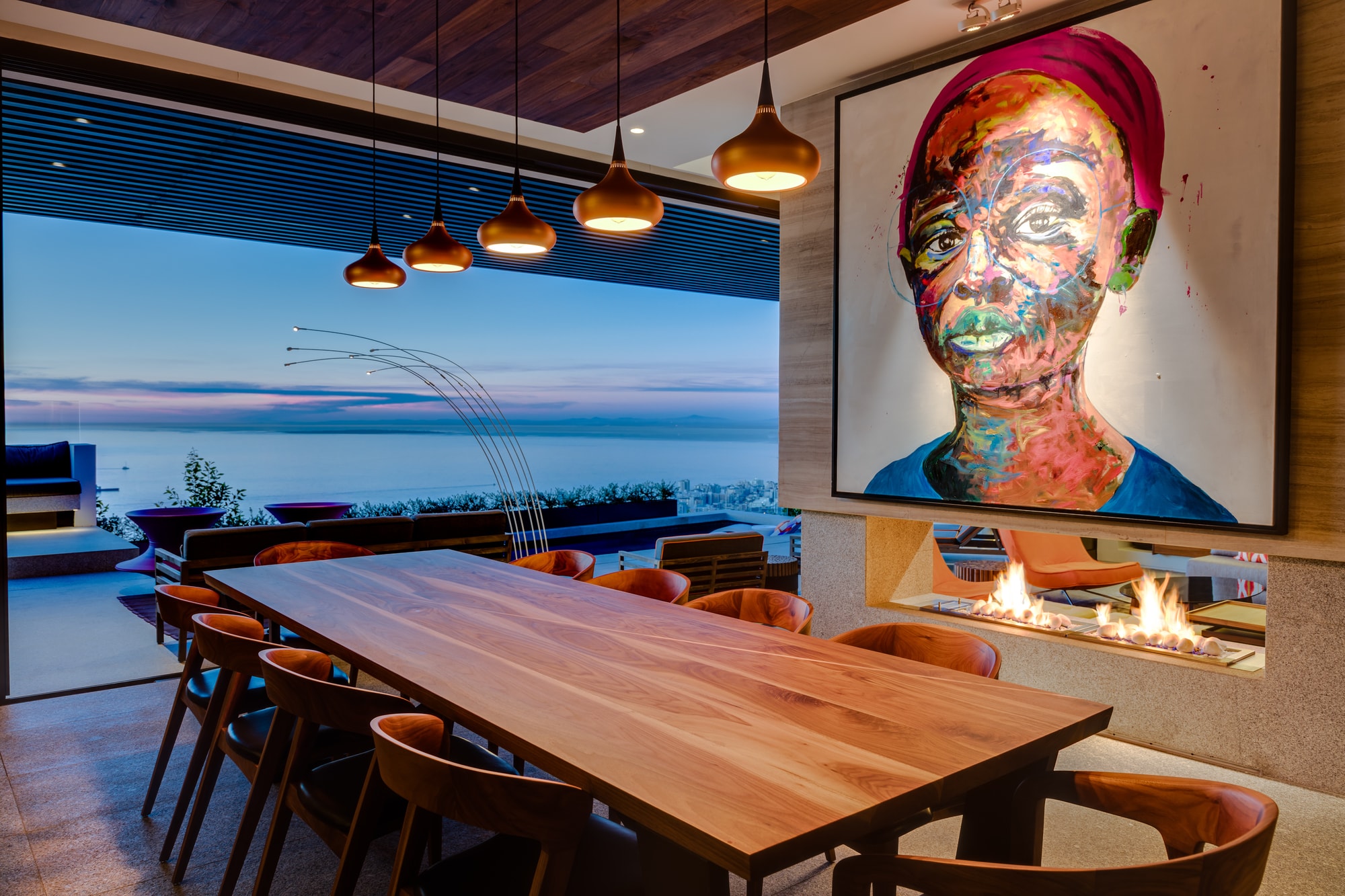 Sealion dining room with view of ocean skyline